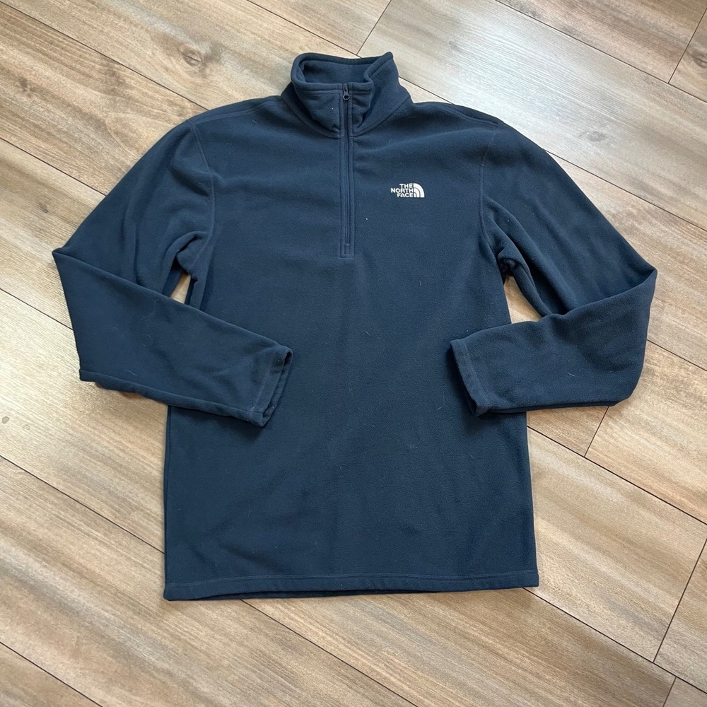 The North Face Mens Navy Blue TKA 100 Quarter Zip Fleece Pullover S Small